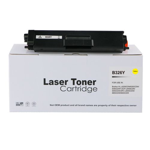 Brother TN326Y-COM Compatible Yellow Toner Cartridge (3500 pages)