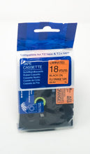 Load image into Gallery viewer, Brother TZe-B41-COM Compatible Orange Label Tape 8m(l) x 18mm(w) Black on Fluorescent Orange