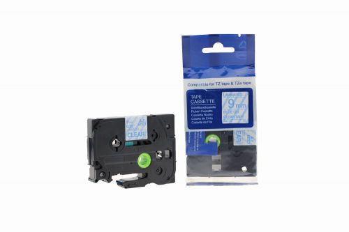 Brother TZe-123-COM Compatible Blue Label Tape 8m(l) x 9mm(w) Blue on Transparent