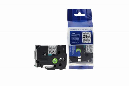 Brother TZe-151-COM Compatible Label Tape 8m(l) x 24mm(w) Black on Transparent
