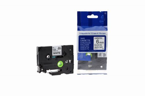 Brother TZe-211-COM Compatible Label Tape 8m(l) x 6mm(w) Black on White