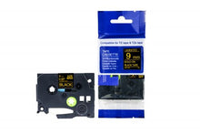 Load image into Gallery viewer, Brother TZe-324-COM Compatible Label Tape 8m(l) x 9mm(w) Gold on Black