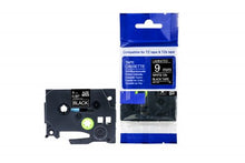 Load image into Gallery viewer, Brother TZe-325-COM Compatible Label Tape 8m(l) x 9mm(w) White on Black