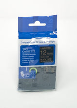 Load image into Gallery viewer, Brother TZe-334-COM Compatible Label Tape 8m(l) x 12mm(w) Gold on Black