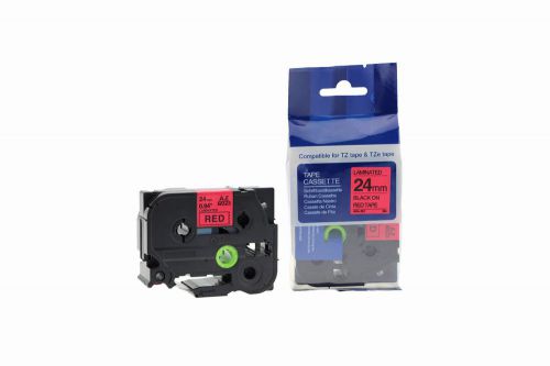 Brother TZe-451-COM Compatible Label Tape 8m(l) x 24mm(w) Black on Red