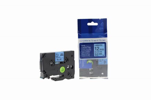 Brother TZe-531-COM Compatible Blue Label Tape 8m(l) x 12mm(w) Black on Blue