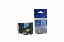 Load image into Gallery viewer, Brother TZe-541-COM Compatible Blue Label Tape 8m(l) x 18mm(w) Black on Blue