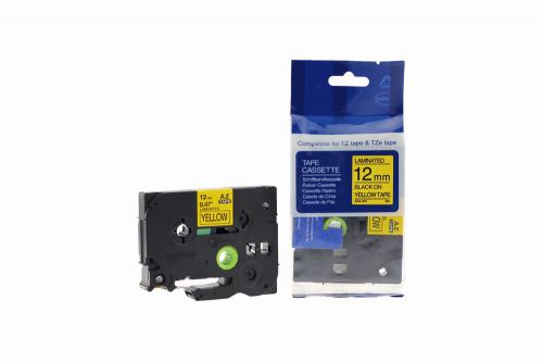 Brother TZe-631-COM Compatible Label Tape 8m(l) x 12mm(w) Black on Yellow