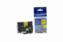 Load image into Gallery viewer, Brother TZe-651-COM Compatible Label Tape 8m(l) x 24mm(w) Black on Yellow