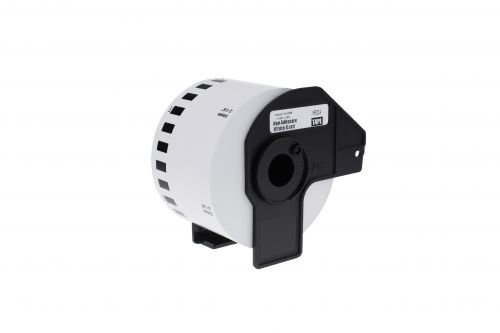 Brother DK-N55224-COM Compatible Printer Labels 54mm x 30.48m Thermal Paper Roll w/ plastic spool and holder
