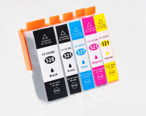 Canon PGI520BK/CLI521BK/C/M/Y-COM Compatible Colour InkJet Cartridge