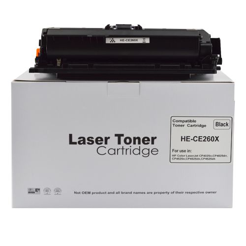Hewlett Packard CE260X-COM Compatible Black Toner Cartridge (17000 pages)