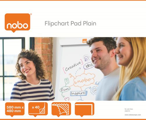 Nobo Desktop Flip-over Pad 40 Sheets B1 Plain PK5