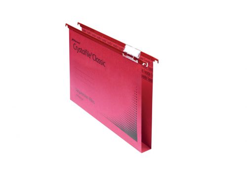 Crystalfile Susp File Reinforced Wide Base 30mm Red BX50