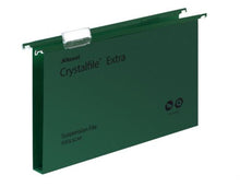 Load image into Gallery viewer, Rexel Crystalfile Xtra Foolscap PP Susp File 30mm Green PK25
