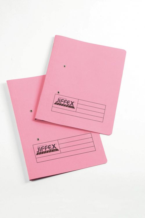 Rexel Jiffex Foolscap Transfer File Pink PK50