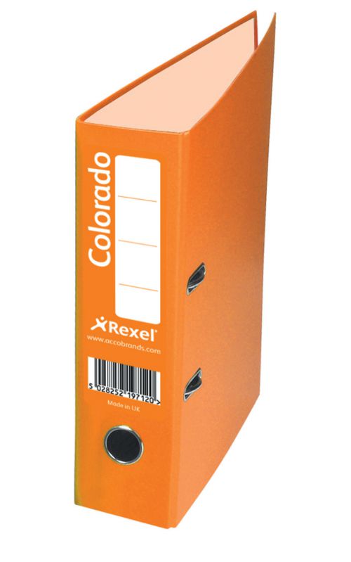 Rexel Colorado Lever Arch File 80mm Spine A4 Orange PK10