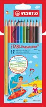 Load image into Gallery viewer, Stabilo Aquacolor Water Colour Pencils PK12