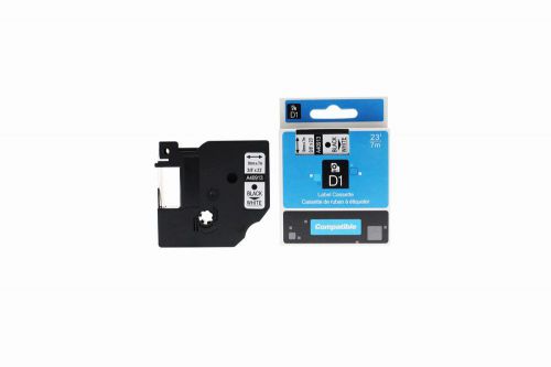 Dymo 40913-COM Compatible Label Tape 7m(l) x 9mm(w) Black on White