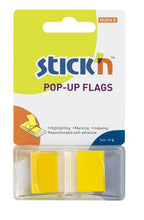 Load image into Gallery viewer, Value Stickn Pop-Up Flags 25mm 50 Tabs Yellow 26022