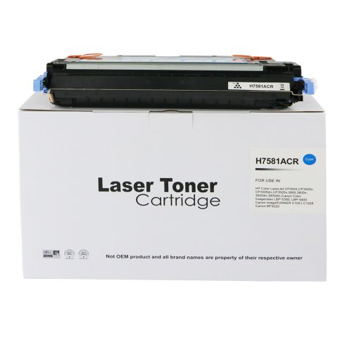Hewlett Packard Q7581A-COM Compatible Cyan Toner Cartridge (6000 pages)