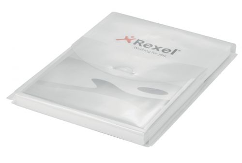 Rexel Expanding Punched Pocket A4 Clear PK5