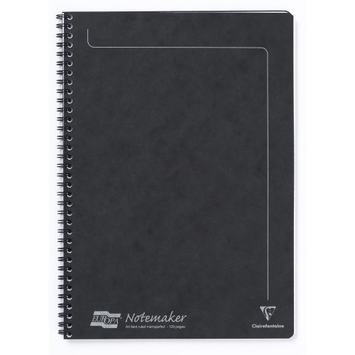 Europa Notemaker A4 Wire Ruled 120 Page Black PK10