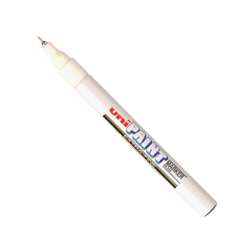 Uni Paint Marker Extra Fine Bullet Tip White PK12