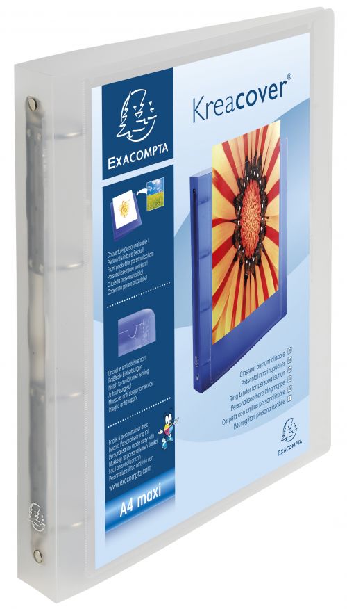 Exacompta 4O Ring Binder A4 Maxi 40mm Spine Clear PK12