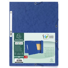Load image into Gallery viewer, Europa Elasticated 3 Flap Folders 400gsm 24x32cm Blue PK10