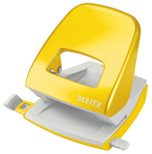 Leitz New NeXXt WOW Metal Office Hole Punch 30sh Yellow