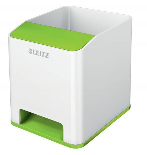 Leitz WOW Sound Pen Holder Dual Colour White/Green