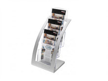 Load image into Gallery viewer, Deflecto 3 Tier Leaflet Literature Holder Silver