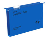 Rexel Crystalfile Extra Foolscap PP Susp File 30mm Blue PK25