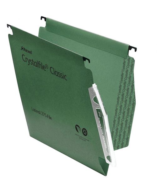 Rexel Crystalfile Classic Lateral File Green V Base PK50