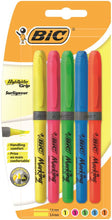 Load image into Gallery viewer, Bic Briteliner Grip Chisel Tip Highlighter Pen Astd Pack 5