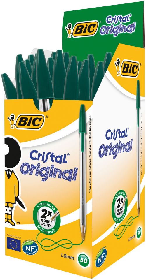 Bic Cristal Ball Pen Medium 1.0mm Green PK50