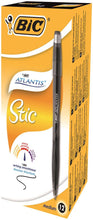 Load image into Gallery viewer, Bic Atlantis Stic Broad Cushion Grip Ballpoint Pen BK PK12
