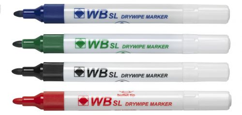 Value Drywipe Marker Bullet Tip Assorted PK10