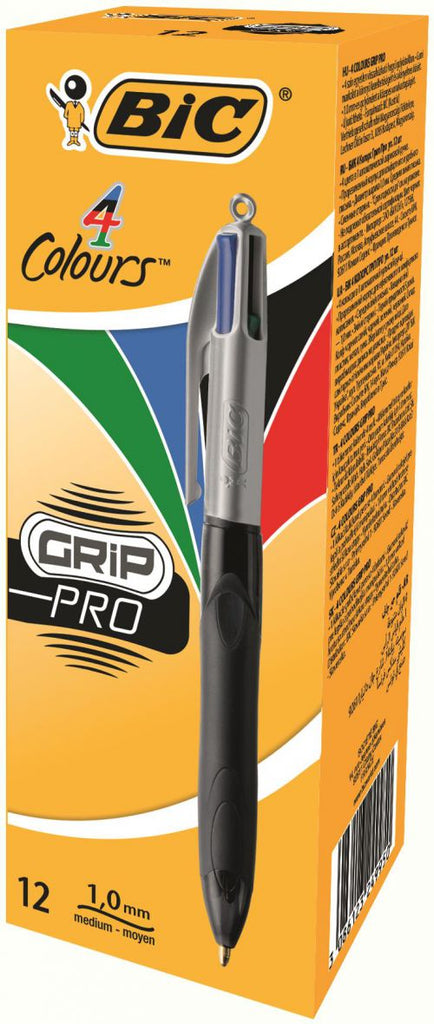 Bic 4 Colours Grip Pro Ballpoint Pen 0.4mm Line PK12