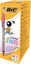 Load image into Gallery viewer, Bic Cristal FUN Ball Pen Assorted Colours PK20
