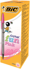 Load image into Gallery viewer, Bic Cristal Fun Ballpoint Pen 0.6mm Line Pink PK20