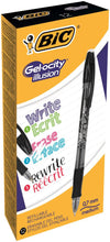 Load image into Gallery viewer, Bic Gel-ocity Illusion Med Erasable Rollerball Black PK12