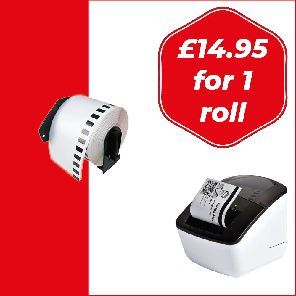 DK-22205 Single Label Roll for Brother QL printers used in InVentry Visitor Management Systems