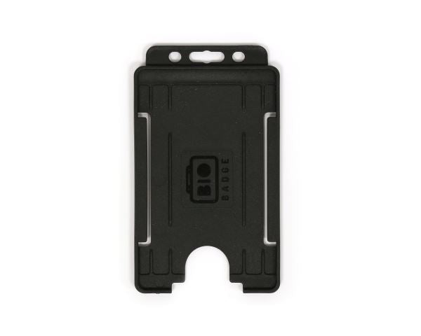 Black Single-Sided Open Faced ID Card Holder - Portrait  - Pack of 1