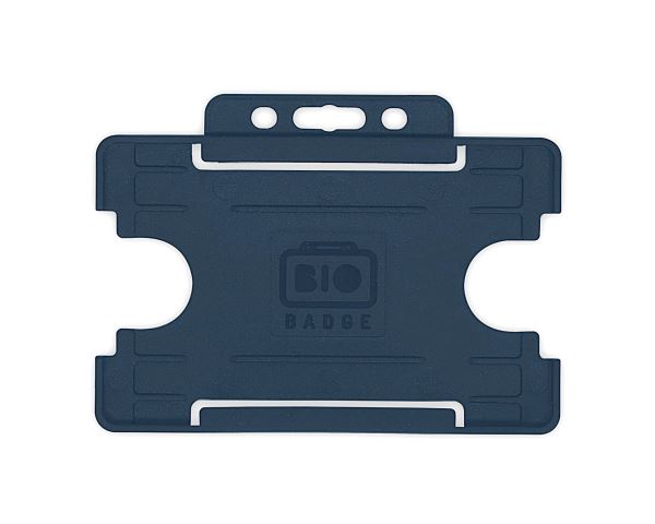 XDM Dark Blue Single-Sided Open Faced ID Card Holders - Landscape (Pack of 100)