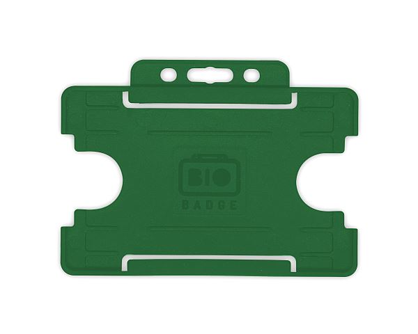 XDM Dark Green Single-Sided Open Faced ID Card Holders - Landscape (Pack of 100)