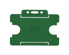 Load image into Gallery viewer, XDM Dark Green Single-Sided Open Faced ID Card Holders - Landscape (Pack of 100)