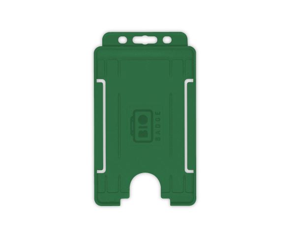 XDM Dark Green Single-Sided Open Faced ID Card Holders - Portrait (Pack of 100)