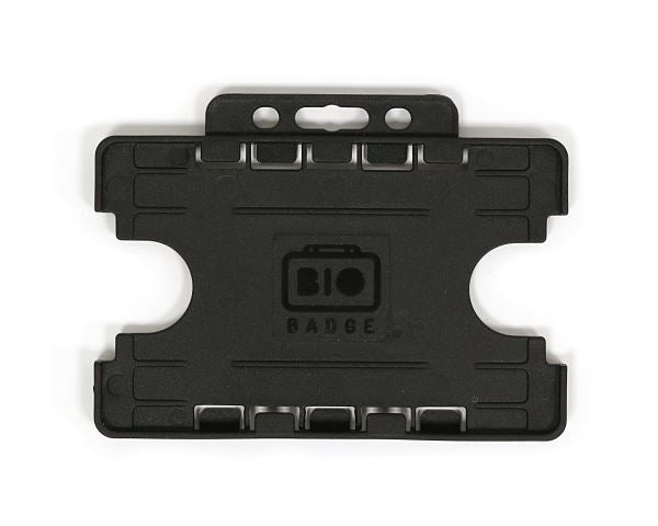 Black Dual-Sided Open Faced ID Card Holders - Landscape (Pack of 100)